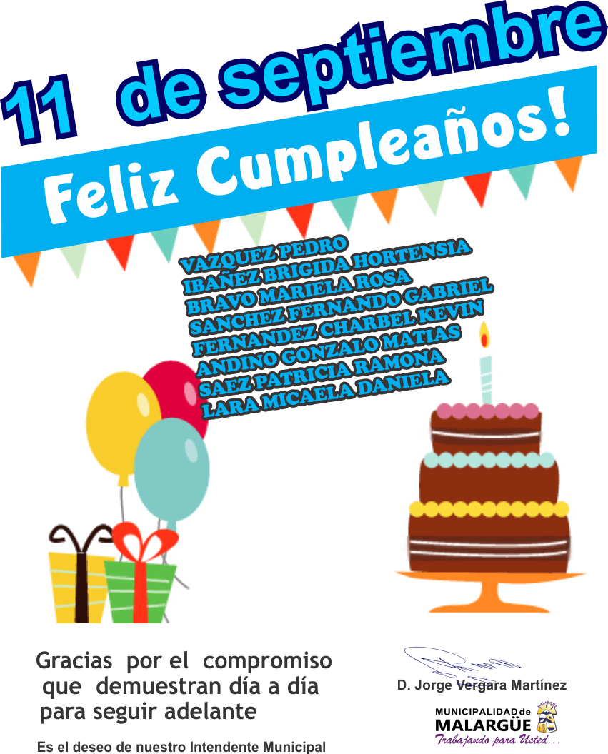 Feliz Cumple 11 De Septiembre Municipalidad De Malargue